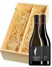 Wijnkist met Domaine de l'Arjolle Côtes de Thongue Equinoxe Chardonnay  en Cabernet-Syrah